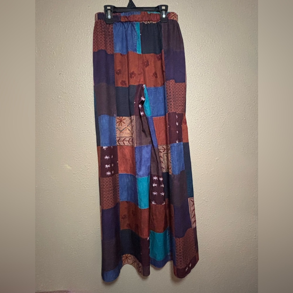 ROMWE Colorful Patchwork Wide-Leg Pants - Picture 4 of 8